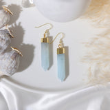 Aquamarine Point Earrings